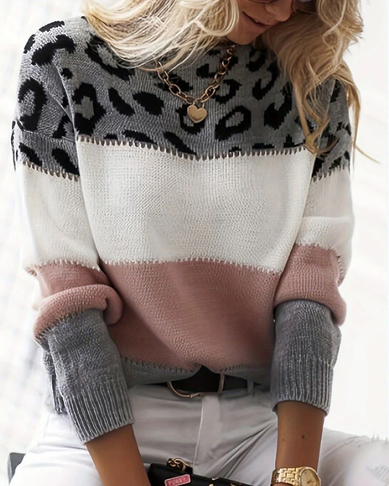NOVIRA - Sweater med Leopardmønster