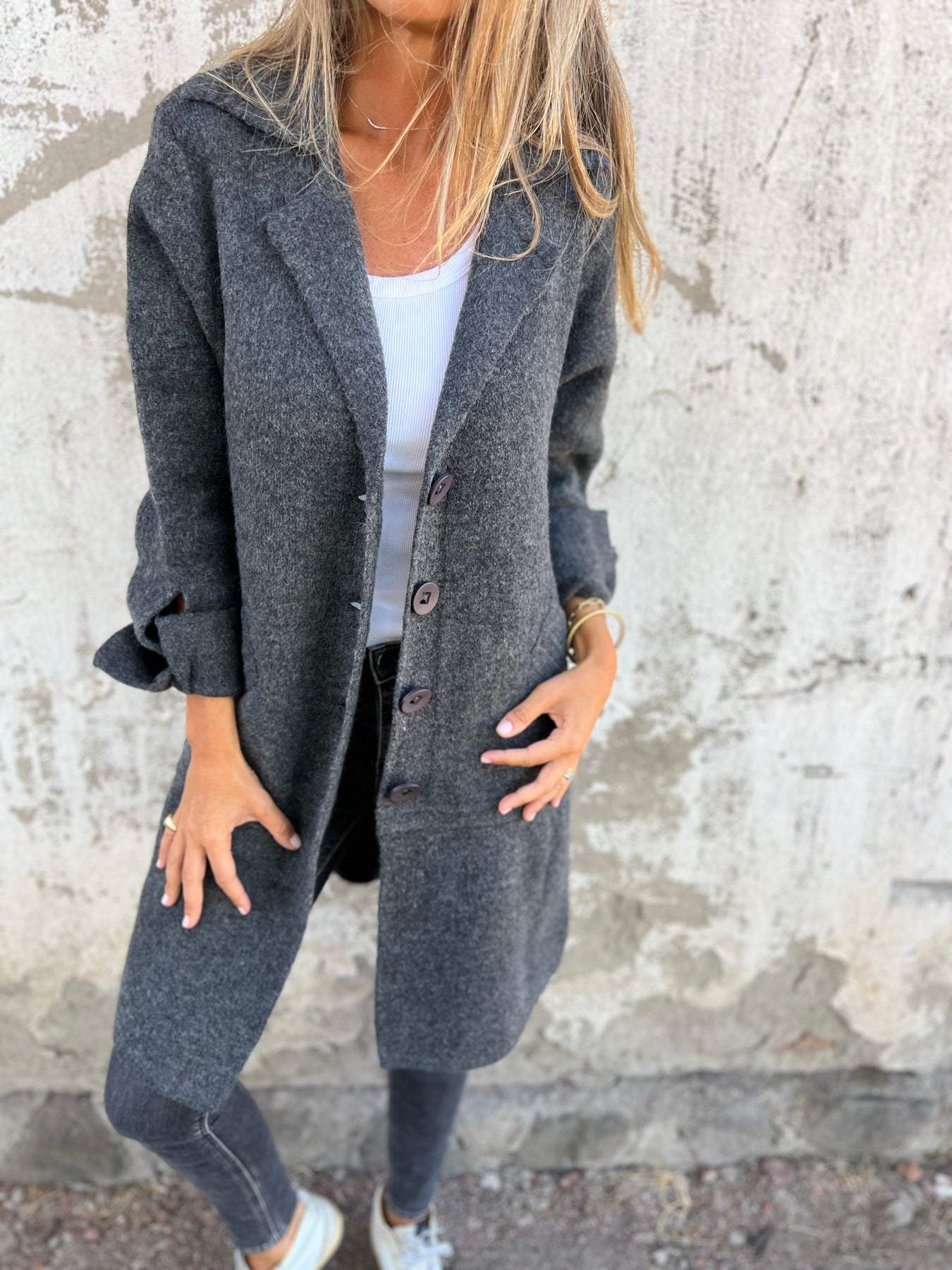Isabella - Casual Lang Frakke Med Manchetter