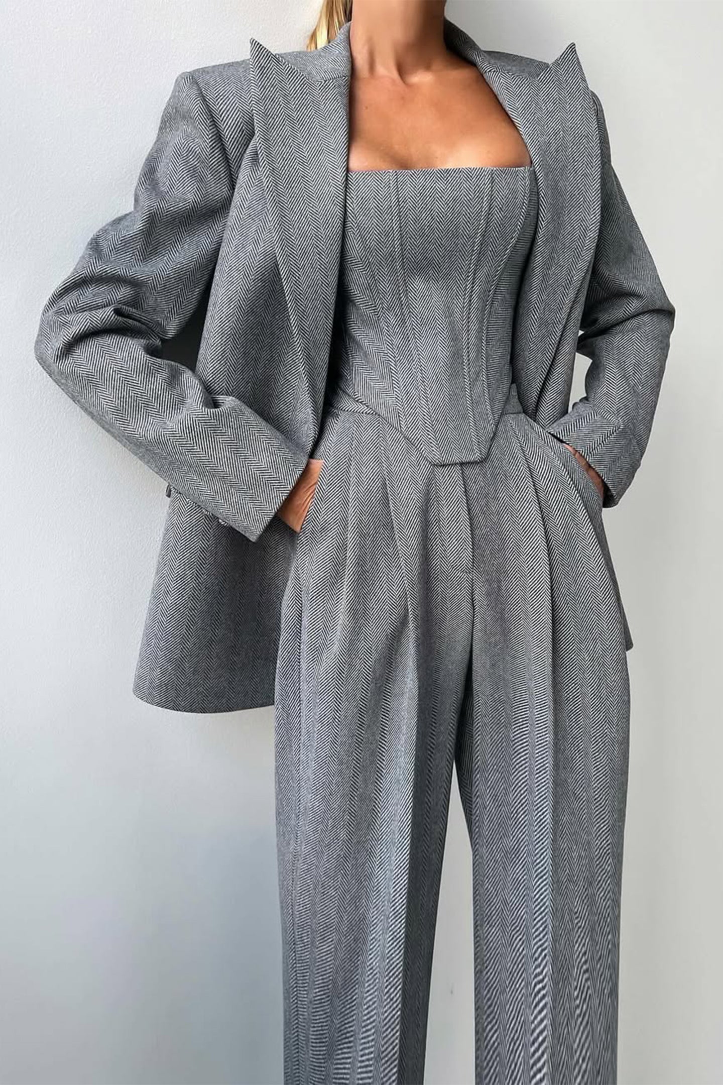 Mette | Tre-delt sæt med dobbeltradet blazer